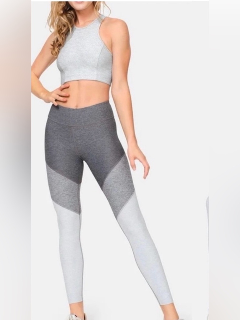 Outdoor Voices 7/8 Leggings High Rise Tri-Tone Grey | Activewear Tights | M